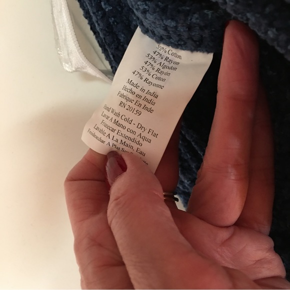 NEW Brentwood Original Hand Loomed Royal Navy Blue Chenille Throw - Picture 3 of 5